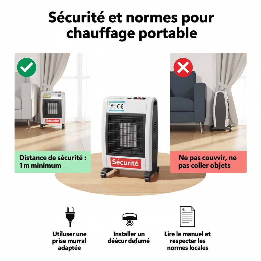 Sécurité et normes pour chauffage portable